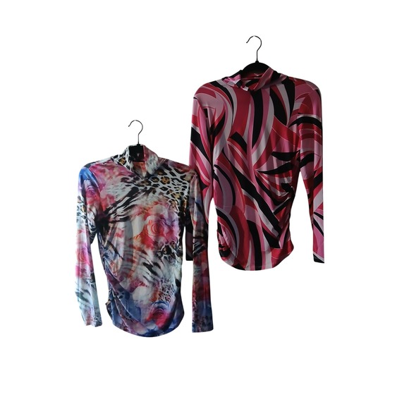 Boston Proper Tops - 2 Boston Proper Womens Mock‎ Neck Ruched Long Sleeve Top Bundle Pink S